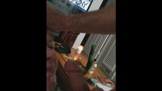 Slutty Wife Licks Strangers Balls while he Jerks off on her Face.