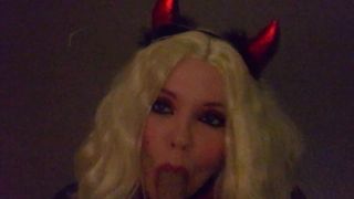 HALLOWEEN PARTY: DIABOLICAL WIFE MAKES BLOWJOB