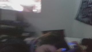 Wife Give Sloppy Blowjob while Husband Plays CODWWII