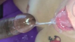 My hippie whore wife slurping and and gagging on Daddy