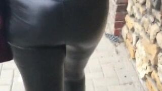 Following some hot milf with a juicy tight leather ass!!