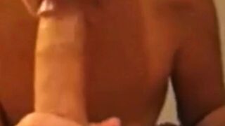 Wife Deepthroats Ten Inch Cock