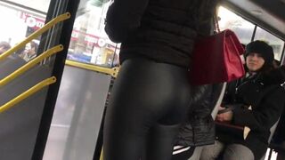 Turkish slut with tight leather shaking ass