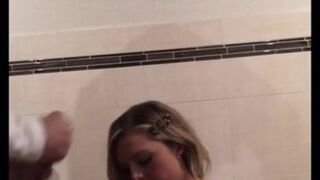 Sexy Blonde Hotwife BJ and Public Facial