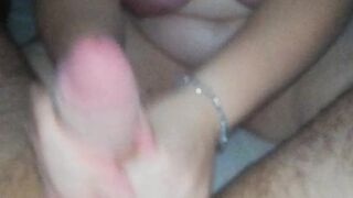 Handjob from my wife with final cumshot