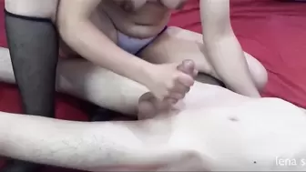 My ex-wife gives me a great amatuer hand-job cumming
