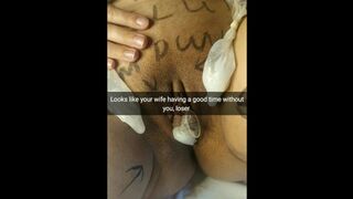I Leave 3 Humongous used Condoms on your Ex-Wife Body and in her Fertile Twat! [cuckold. Snapchat]