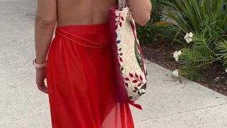 Showing off naked under my transparent outfits