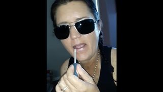 Lip Gloss Blow Job. Wife Cums when she Sucks Dick
