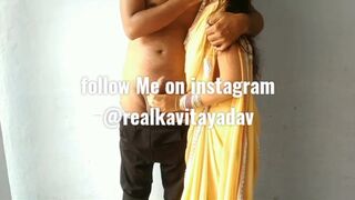 Kavita Bhabhi Giving Hand-Job In saree And Swallowing Prick