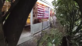 Hidden neighbor loves filming my wifey on patio