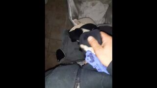 House Sitting while my Buddy at Hospital with Prego Ex-Wife. Jizz on her Panties