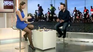 France Pierron in heels and pantyhose