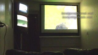 Bootynhighheels at the adult theatre having fun.