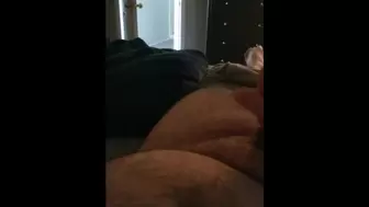 Stroking my Dick and Cuming in Front of my Attractive Wifey