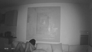Marseille dark lovers fucking on couch - CCTV nightview