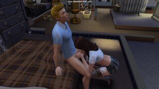 Hung Lover Sneaks away with his Wifey's best Friend to Fuck her in her Bedroom (Sims four)