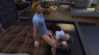 Hung Lover Sneaks away with his Wifey's best Friend to Fuck her in her Bedroom (Sims four)