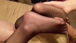 Watch my Wife's Feet Stroking my Cock