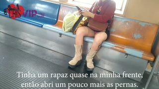 Casada Se Exibindo Dentro do Supermercado Rondão e no Trem Da Cptm