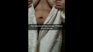 Ex-Wife after Shower Wanna Bare Fuck with her Sex-buddy [cuckold. Snapchat]