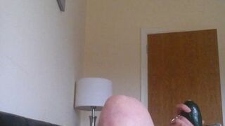 Chick ex-wife uses vegetable in both her holes!