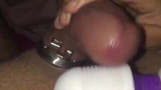 Hubby forced to jizz by wifes wand
