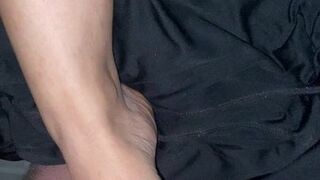 Masturbating to my wifes feet three
