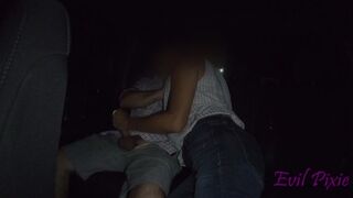 Jerking Random Strangers Cock in Backseat of Car for Fun