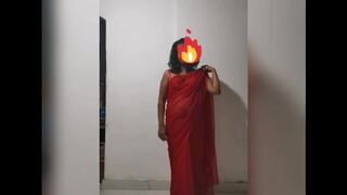 Sri Lankan Ex-Wife Pounded in Attractive Red Saree Piyumi Hansamali